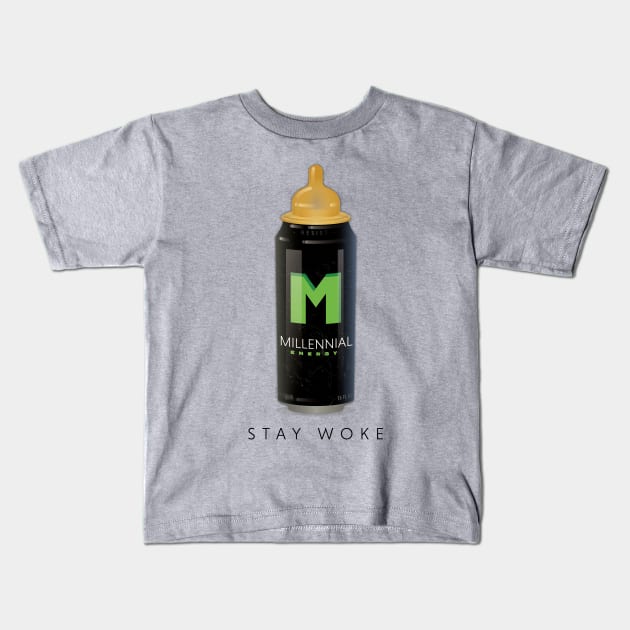 Millennial Energy Drink Kids T-Shirt by DanielLiamGill